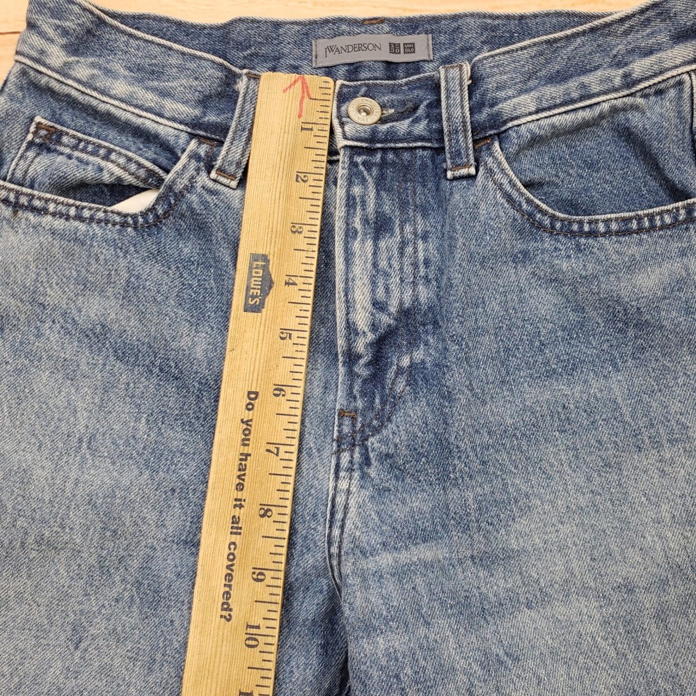 JW Anderson Uniqlo Jeans Womens 26x31 Wide Straight Leg Jeans Blue Denim - Picture 7 of 12